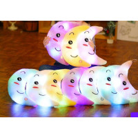 Moon Pillow Plush Toys Led Light  Glow in Dark Doll