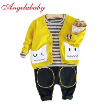 winter Boys T shirt + Coat + Pants sets