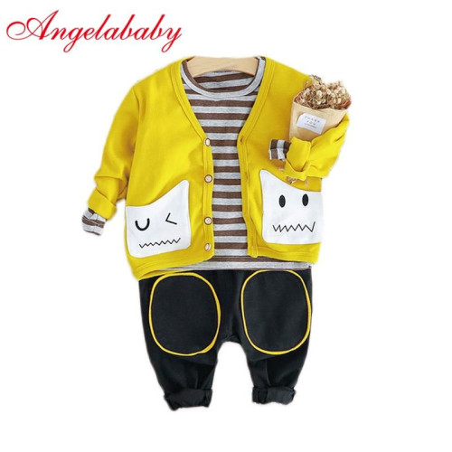 winter Boys T shirt + Coat + Pants sets