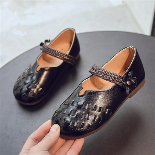 Girls Breathable Flats Leather Shoes