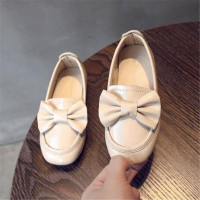 Girls Bow Loafers Leather Shoes