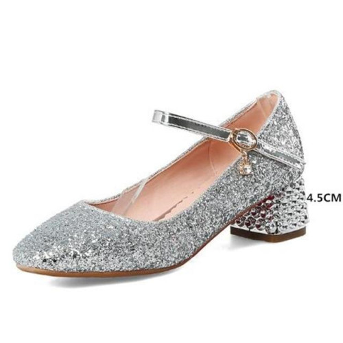 Girls Fashion Crystal Leather Shoes