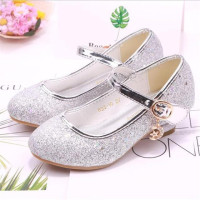 Crystal Girls High-heeled Leather Shoes