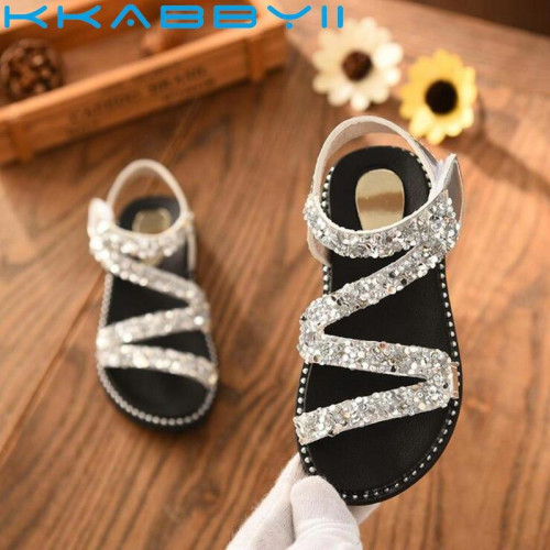 New Crystal Sandals Girls Shiny Summer Shoes 