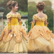 girls Belle Halloween Long Gown Sofia Cinderella Costume