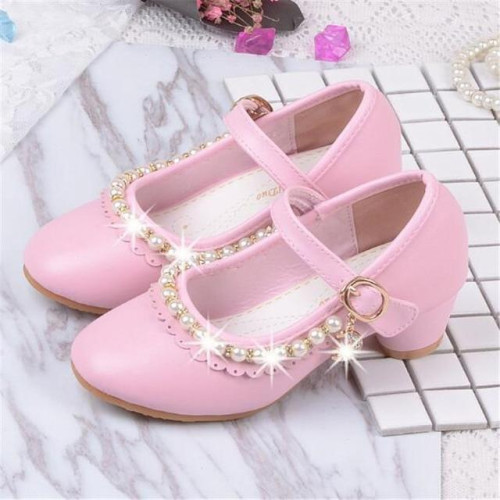 Girls Rhinestone High-heeled Single Shoes