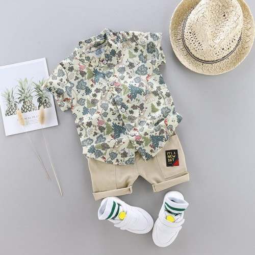 Boys Summer Casual Cotton T-Shirt + Shorts Set