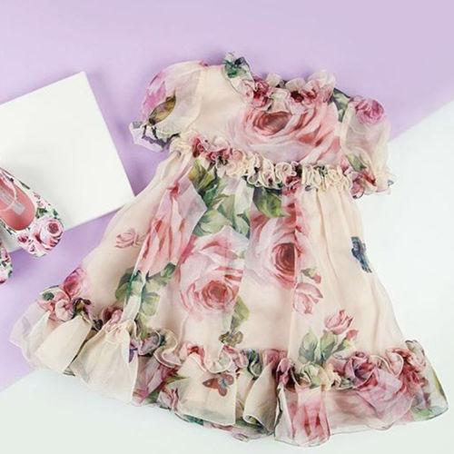 Girls Floral Tulle Dress