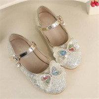 Girls Rhinestone Leather Shoes