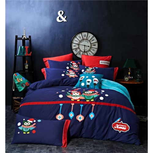 Owl Embroidery Duvet bedding sets