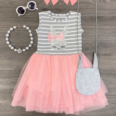 Girls Sleeveless Summer Stripe Dress