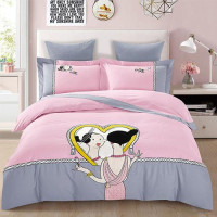 Cartoon girls Duvet embroidery bedding sets