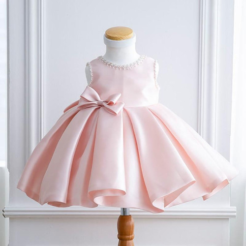 Girls beads bow Party Dress