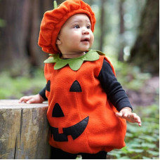 Girls Boys Pumpkin halloween Sleeveless Hat Top Suits