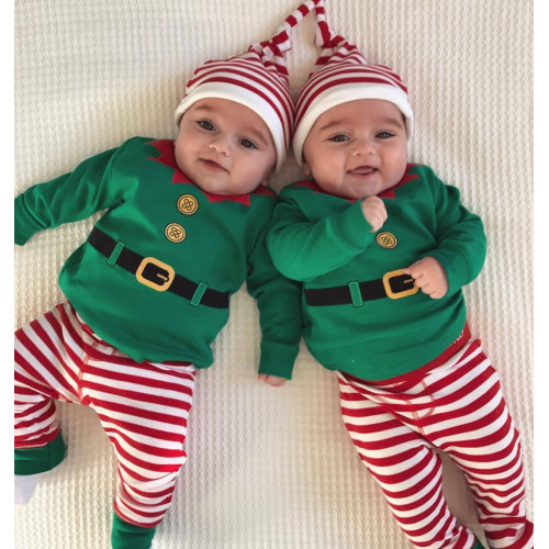 Boys Girl Christmas Romper Tops Pants sets