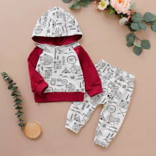 Boys Cartoon Hoodie Tops+ Pants sets