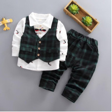 boys cotton coat long sleeve t shirt pants sets