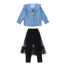 Girls t shirt+skirt-pant casual tulle  set