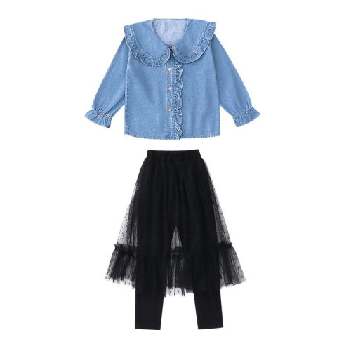 Girls t shirt+skirt-pant casual tulle  set