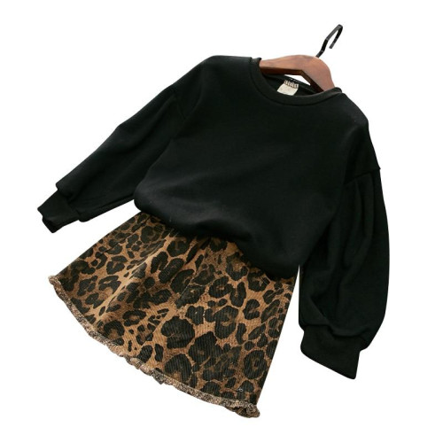 girls long sleeve tops +skirts sets