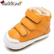 Girls Boys natural rabbit Cowhide Leather winter shoes