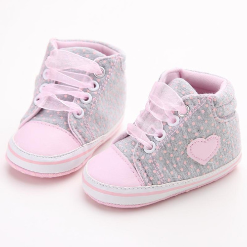 Girl Boy Polka Dot Cotton Soft Sole Shoes