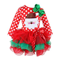 Cotton Long Sleeve Girl Party Dresses Christmas Costumes