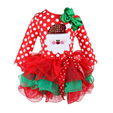 Cotton Long Sleeve Girl Party Dresses Christmas Costumes