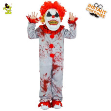 Boys Evil Clown Halloween  Costumes Bloody Buffon Outfit