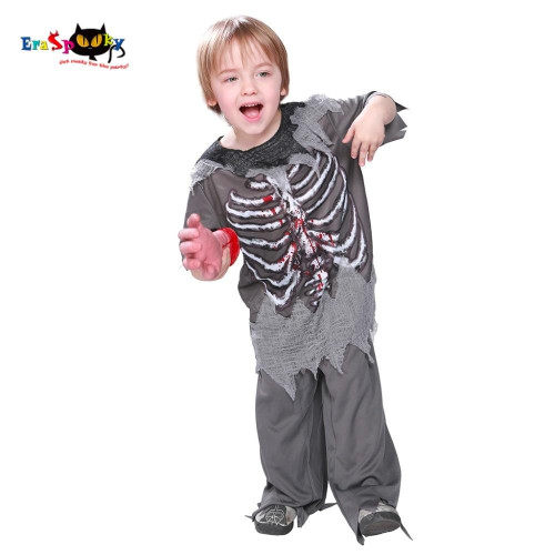 Skeleton Bloody Zombie Boy Halloween Costume For Kids