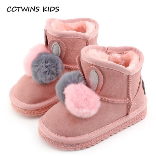 Girl Bunny Warm leather Shoe Boy Snow Boot