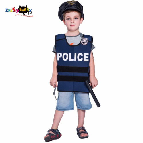 Halloween Costume For Boys Kid Police Vest Cosplay