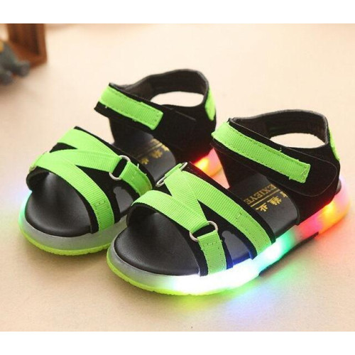 beach girls boys shoes LED lighting fashion sandals