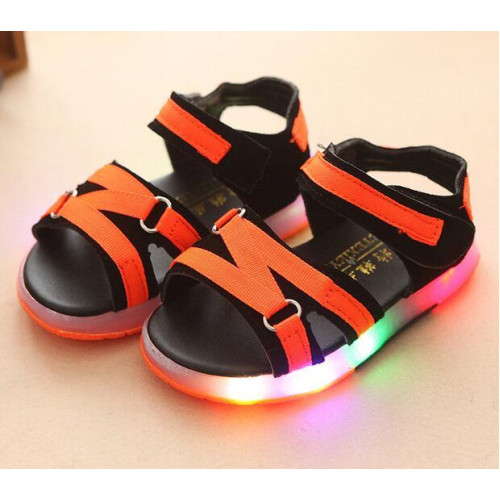 beach girls boys shoes LED lighting fashion sandals