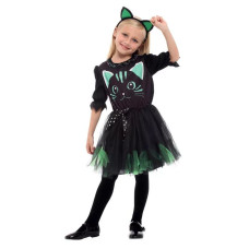 Kid Girls Halloween Black Cat Costume Tutu Dress