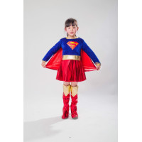 Girls Supergirl Costume Cosplay Halloween Costume