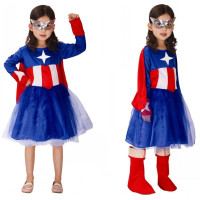 Halloween Costumes girls Superhero Captain Cosplay