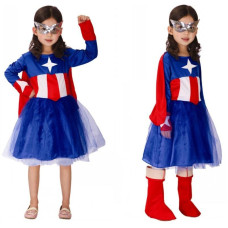 Halloween Costumes girls Superhero Captain Cosplay