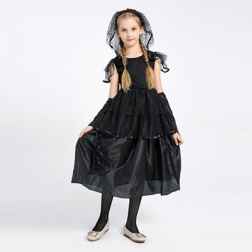 Girls Black Corpse BrideHalloween Costume