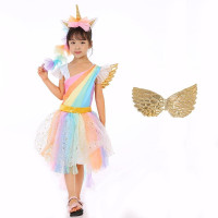 Rainbow Unicorn Girls Cosplay Halloween Costume