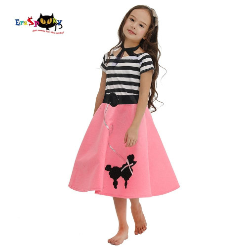 Pink Girl's Poodle Skirt Dress Halloween Costume