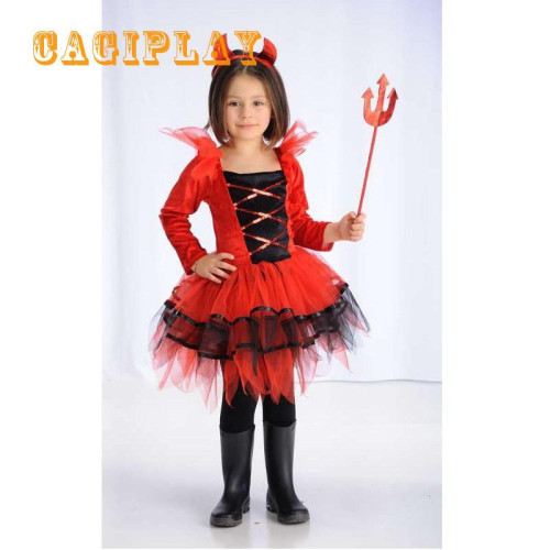 Girls Red Devil Cosplay Princess Halloween costume