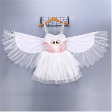 Girls Swan Flamingo Cosplay Dress Halloween costume