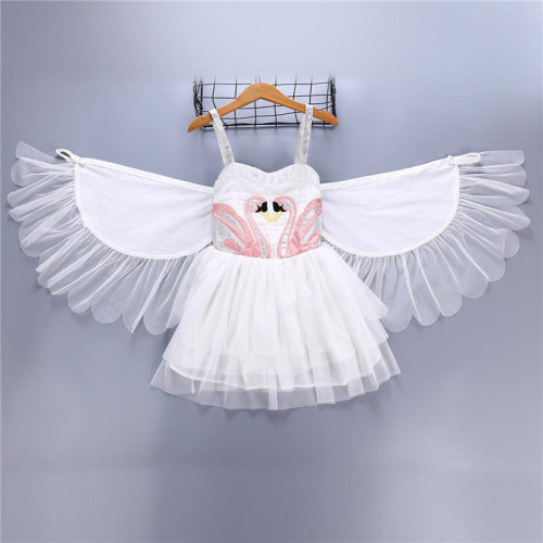 Girls Swan Flamingo Cosplay Dress Halloween costume