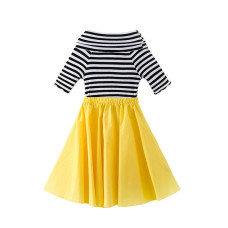 summer short sleeve girls striped dress