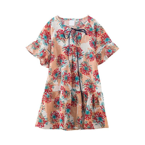 girls summer short sleeve chiffon dress