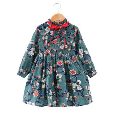 girls long sleeve chiffon floral dress